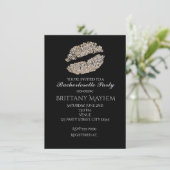 Silver Gold Shimmer Lips Kiss Beauté Invitation (Debout devant)