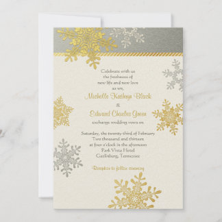 Silver Gold Snowflake Winter Weddenschap Kaart