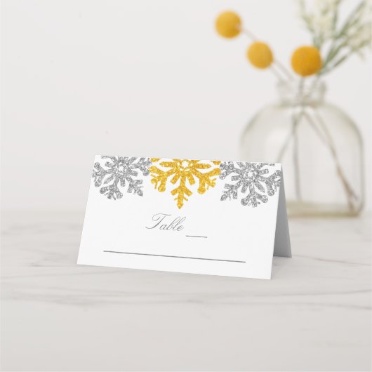 Silver Gold Snowflakes Winter Wedding (Voorkant)