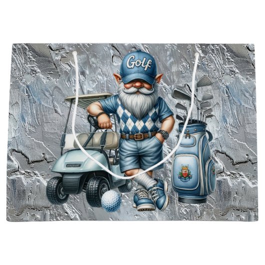 Silver Golf Elf Groot Cadeauzakje (Voorkant)