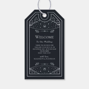 Silver Gothic Tarot Wedding Welcome Gift Labels Cadeaulabel