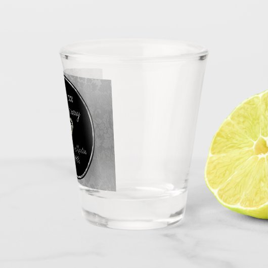 Silver Gradient Damask Pattern Jubileum Shot Glas (Rechts)