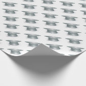 Silver Graduation Cap Cadeaupapier (Hoek)