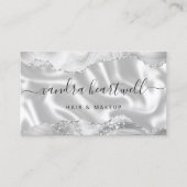 Silver Gray Agate Glitter Luxury Stylist Visitekaartje (Voorkant)
