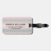 Silver-gray brushed aluminum texture bagagelabel (Achterkant horizontaal)