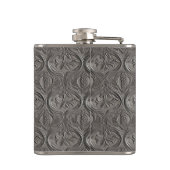 Silver Gray Faux Tooled Leather Vinyl Heupfles (Achterkant)