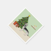 Silver Gray German Shepherd Festive Christmas Tree Servet (Hoek)