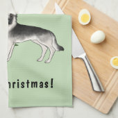 Silver Gray German Shepherd Festive Christmas Tree Theedoek (Quarter Fold)