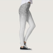 Silver Gray Glam Glitter Sparkle Ombre Trendy Leggings (Rechts)