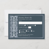 Silver Gray Medieval Sword Wedding RSVP (Devant)