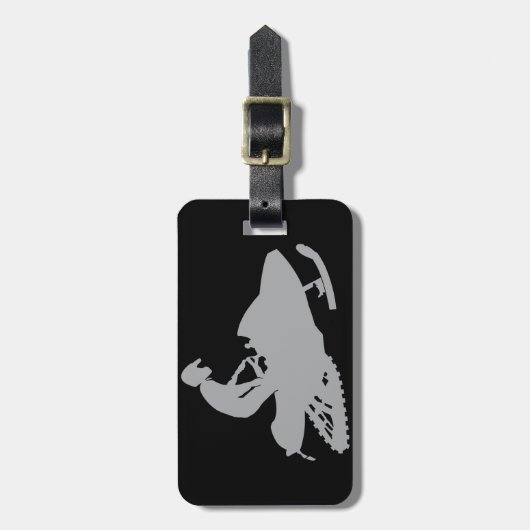 Silver Gray Snowmobiler Bagagelabel (Voorkant verticaal)
