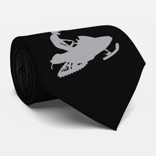 Silver-Gray Snowmobiler Stropdas (Opgerold)