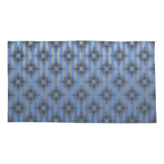 Silver Gray Striped Hollywood Regency Pattern Kussensloop (Achterkant-Links)