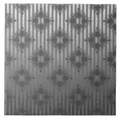 Silver Gray Striped Hollywood Regency Pattern Tegeltje (Voorkant)