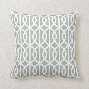 Silver Gray Trellis Pillow Kussen