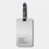 Silver Gray Trendy Modern Minimalist Bagagelabel (Achterkant verticaal)