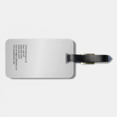 Silver Gray Trendy Modern Minimalist Bagagelabel (Achterkant horizontaal)
