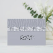 Silver Gray Wedding RSVP Kaartje (Staand voorkant)