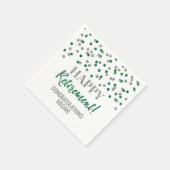 Silver Green Confetti Happy Retirement Servet (Hoek)