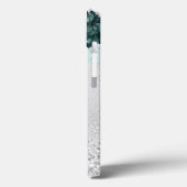 Silver green florals elegant monogram name Case-Mate iPhone case (Achterkant / Links)