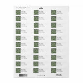Silver Green Foliage Pattern Etiket (Full Sheet)