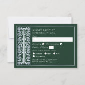 Silver Green Medieval Sword Wedding RSVP (Devant)