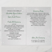 Silver Green Snowflake Winter Wedding Programme (Achterkant)