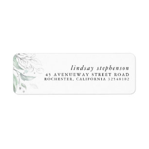 Silver Greenery Elegant Modern Label