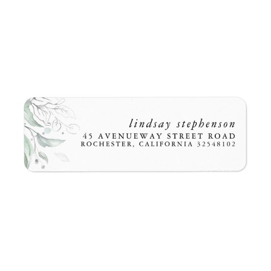 Silver Greenery Elegant Modern Label (Voorkant)
