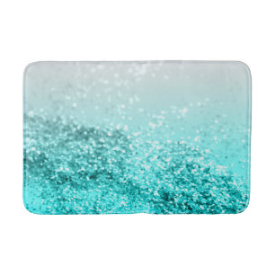 Silver Grey Aqua Blauwgroen Ocean Glitter #1 Badmat