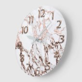 Silver Grey Arabic Numbers White Copper Roos Glam Grote Klok (Hoek)