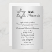 Silver Grey bar mitzvah viering Kaart (Voorkant / Achterkant)