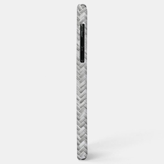 Silver Grey Basket Weave Geometric Pattern Case-Mate iPhone Case (Achterkant/links)