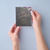 Silver Grey Berry Floral Wedding Winter Herfst Flyer (Hand)