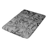 Silver Grey & Black Elegant Glam Marble Swirl Badmat (Gekanteld)