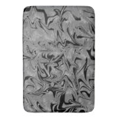 Silver Grey & Black Elegant Glam Marble Swirl Badmat (Voorkant Verticaal)