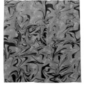 Silver Grey & Black Elegant Glam Marble Swirl Douchegordijn (Voorkant)