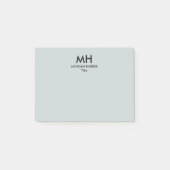 Silver Grey Black Minimale schone Initialen Post-it® Notes (Voorkant)