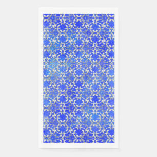 Silver Grey Blue Dansende Scroll Pattern Servet