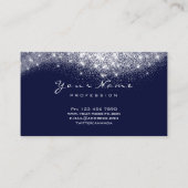 Silver Grey Blue Navy Glitter Makeup Artist Lashes Visitekaartje (Achterkant)