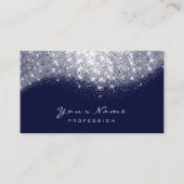 Silver Grey Blue Navy Glitter Makeup Artist Lashes Visitekaartje (Voorkant)