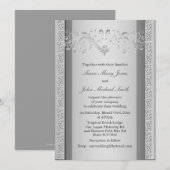 Silver Grey bruiloft verloving Kaart (Voorkant / Achterkant)