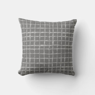 Silver Grey Criss Cross Pattern Kussen