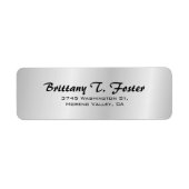 Silver Grey Curve-penseel Elegant minimalist Etiket (Voorkant)