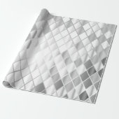Silver Grey Diamond Pattern Cadeaupapier (Uitgerold)