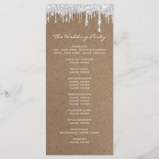 Silver Grey Drives Event Program Formal Kraft Programma (Achterkant)