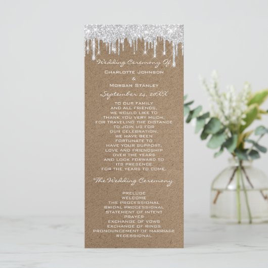 Silver Grey Drives Event Program Formal Kraft Programma (Staand voorkant)