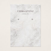 Silver Grey & Dusty Pink Palm Earring Display Kaar Visitekaartje (Voorkant)