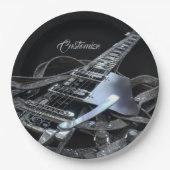 Silver Grey Electric Guitar Papieren Bordje (Voorkant)