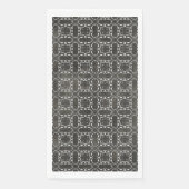 Silver Grey en Black Metallic Filigree Pattern Servet (Voorkant)